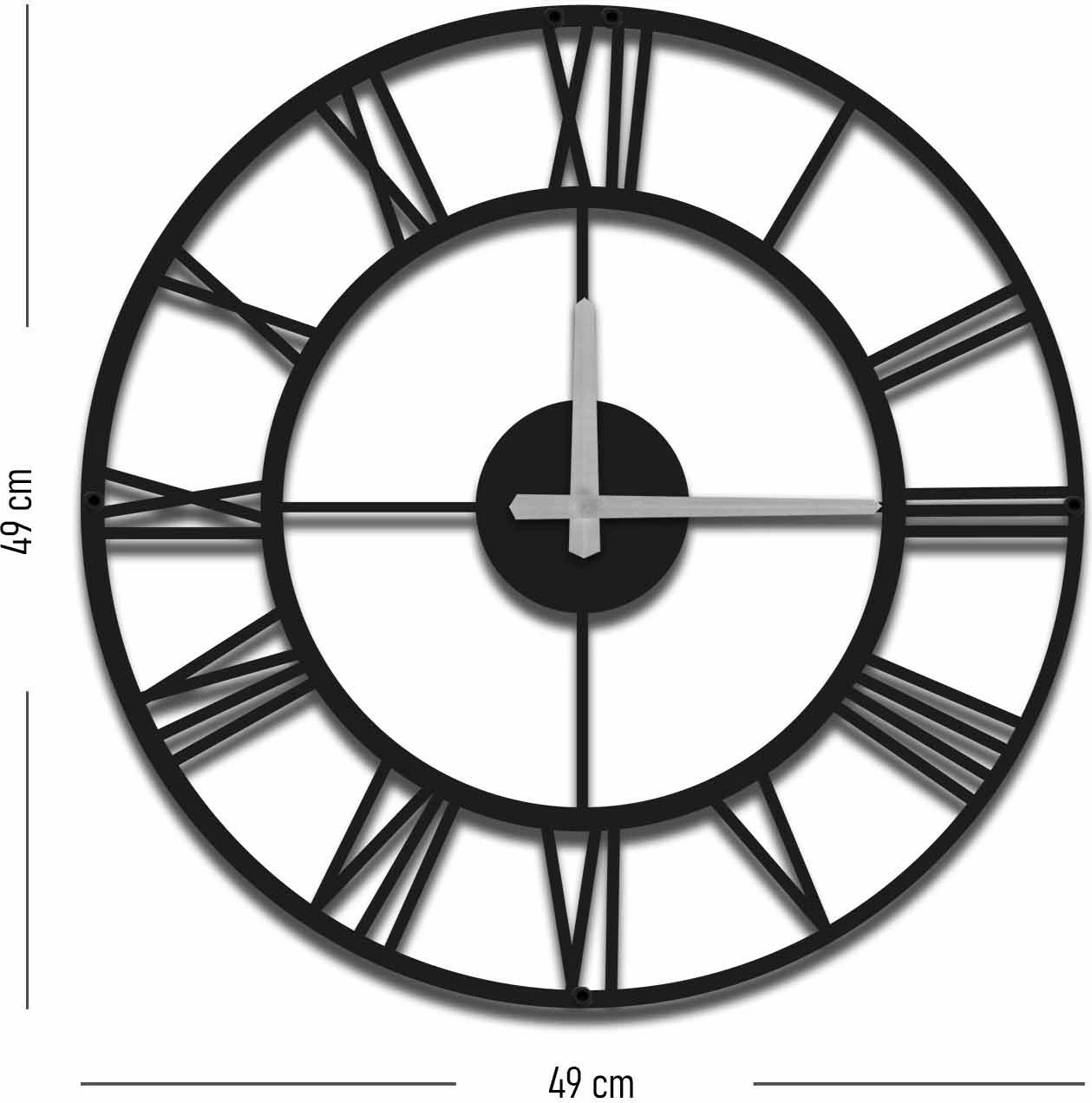 Orë muri dekorative metalike, Wallity, MTS - 006, e zezë, 49x49cm