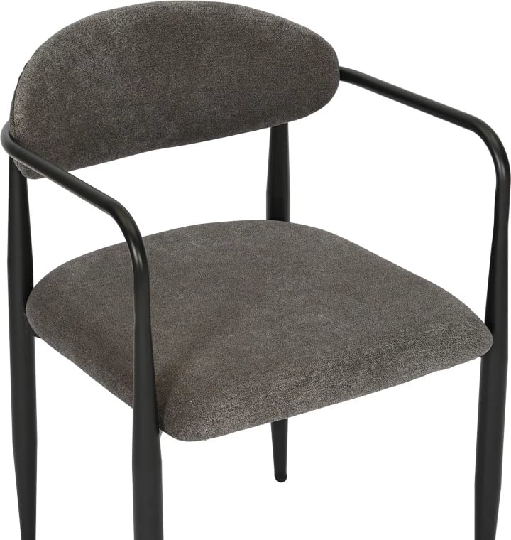 Fotel Kalone, material stof, ngjyrë antracit, këmbë të zeza matte, 56x55x78cm