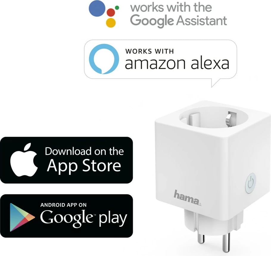 Prizë inteligjente Hama WiFi, 3680W/16A, 3 copë, e bardhë