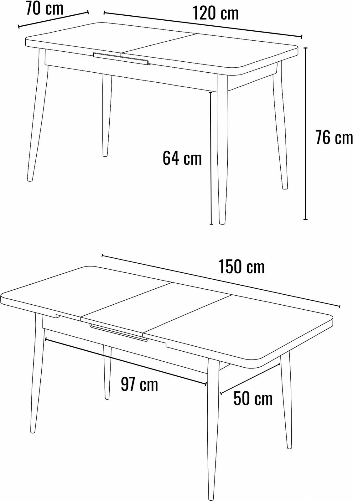 Tavolinë ngrënieje e zgjatshme, Skye Decor, travertinë, 1186
