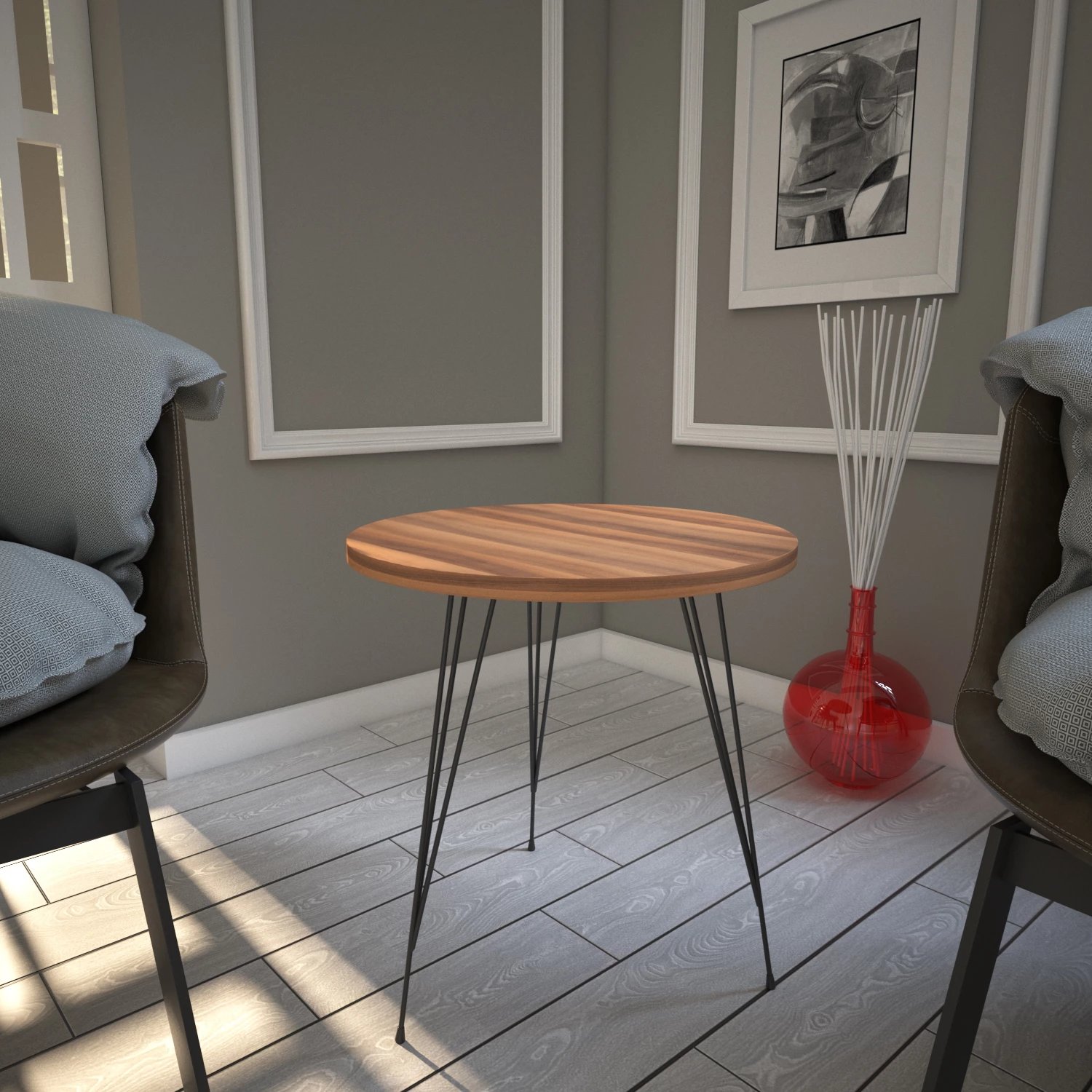 Tavolinë anësore Hanah Home, ngjyrë arre, Sandalf