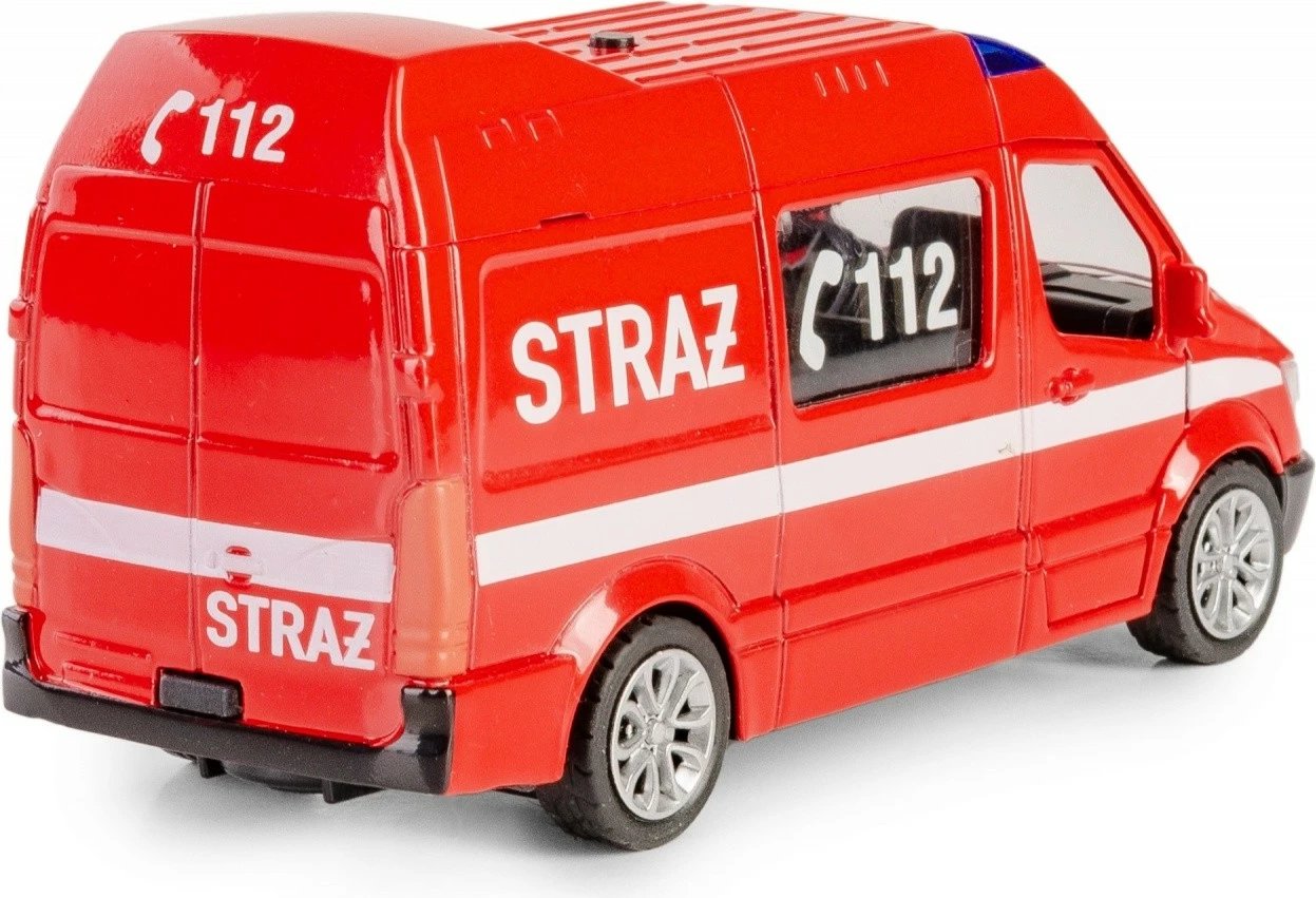 Lodër veturë zjarrfikësash Daffi B-431, metal/plastik, me drita e zë, e kuqe