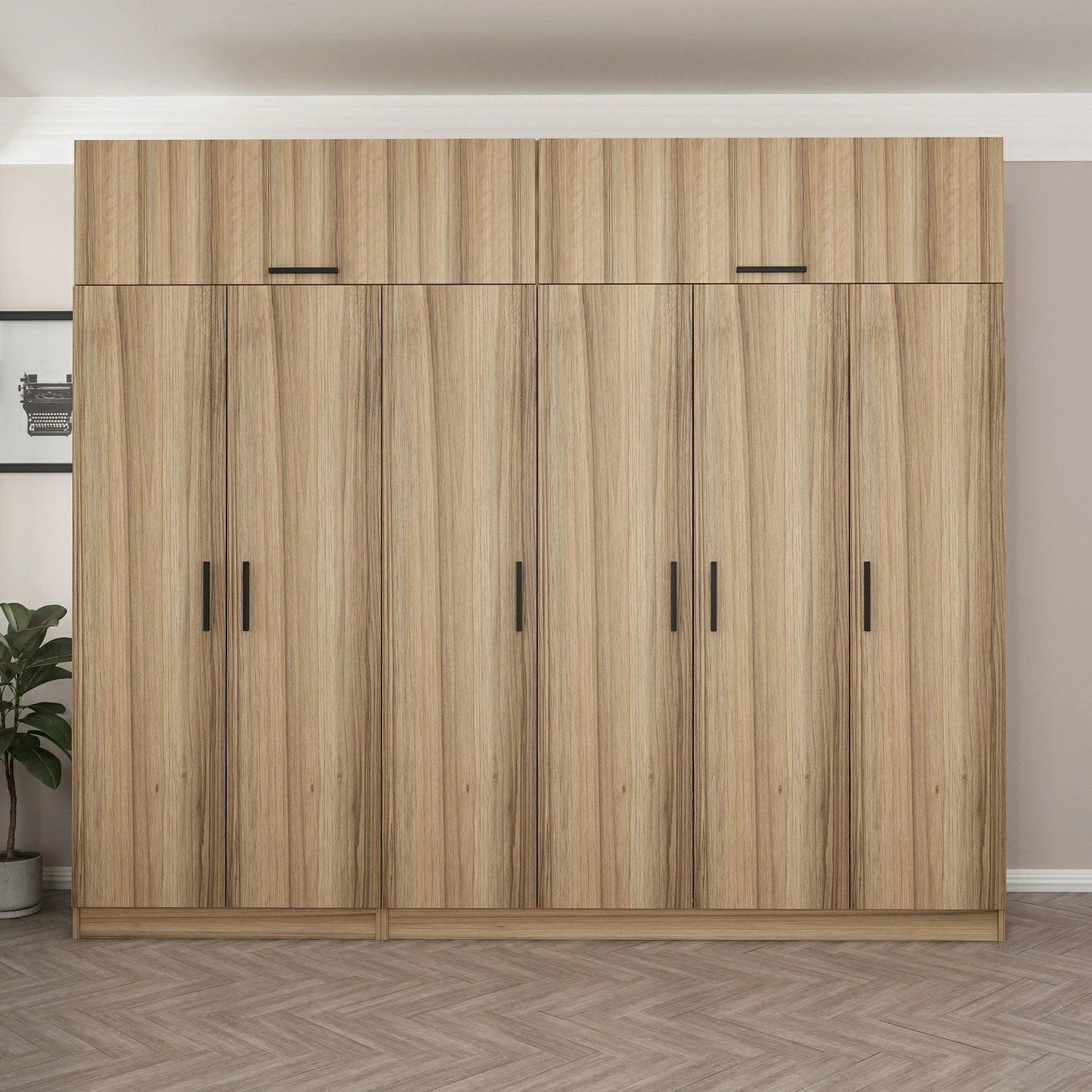 Dollap garderobe Skye Decor, ngjyrë dore, 270x255x52cm