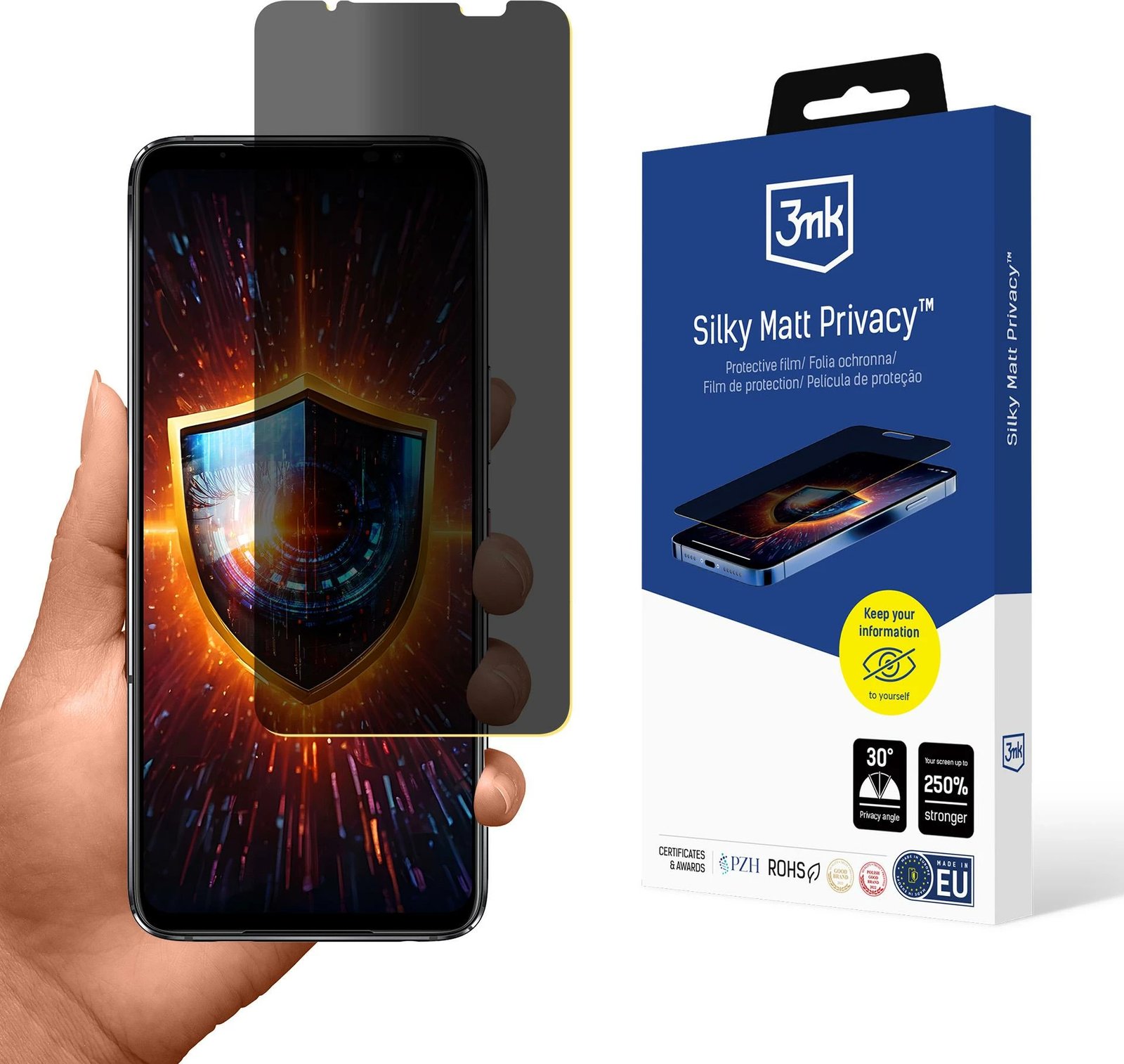 Mbështjellës ekrani 3mk Silky Matt Privacy për Asus ROG Phone 6, mat, privacy