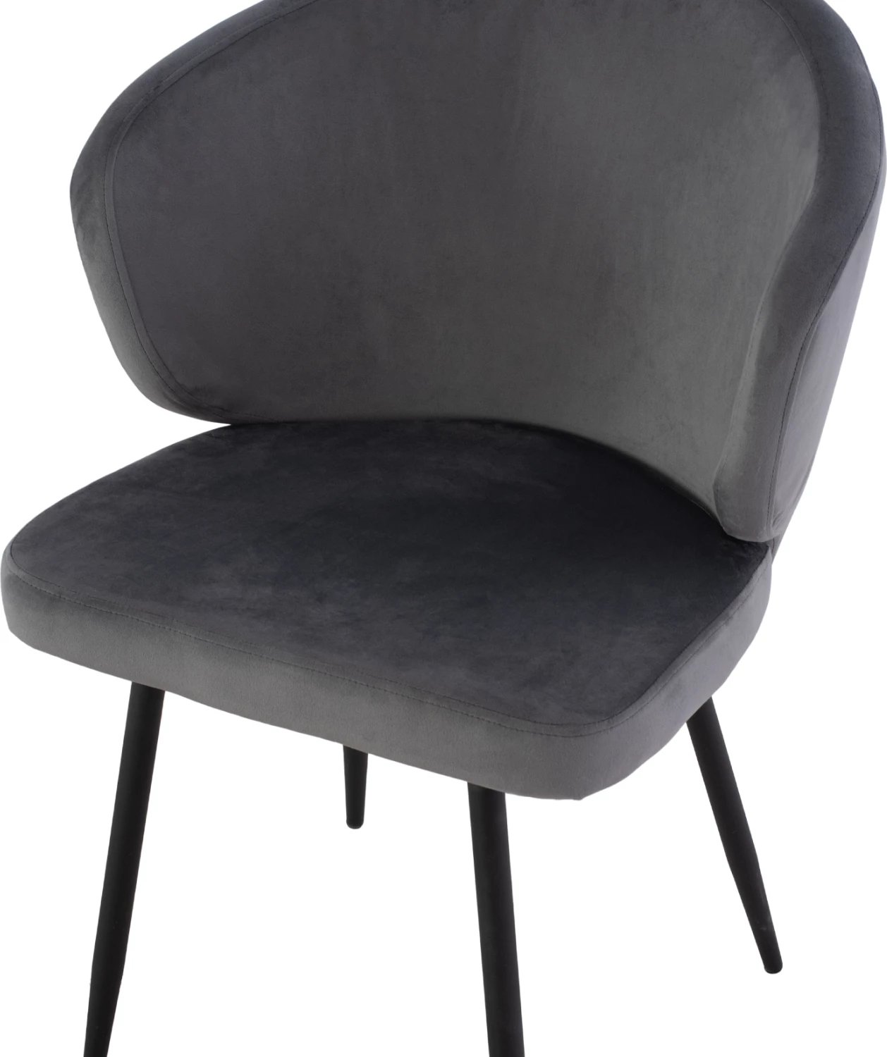 Karrige JIYA me kadife gri & skelet metalik të zi FH8728.01 60x60x85 cm, set prej 2 copë