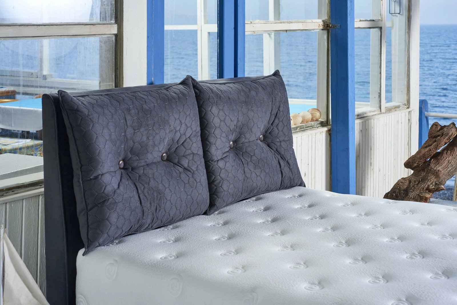 Dyshek dopio Visco Fusion, Skye Decor, 180x200 cm, memory foam, susta xhepi, i butë luksoz