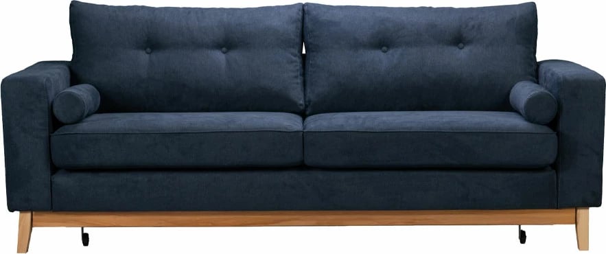 Krevat-sofë treshe, ngjyrë blu lino 89, 218x85x87 cm