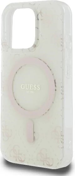 Mbështjellës Guess IML 4G Background MagSafe për iPhone 16 Pro, Bardhë Mbështjellës Guess IML 4G Background MagSafe për iPhone 16 Pro, Bardhë