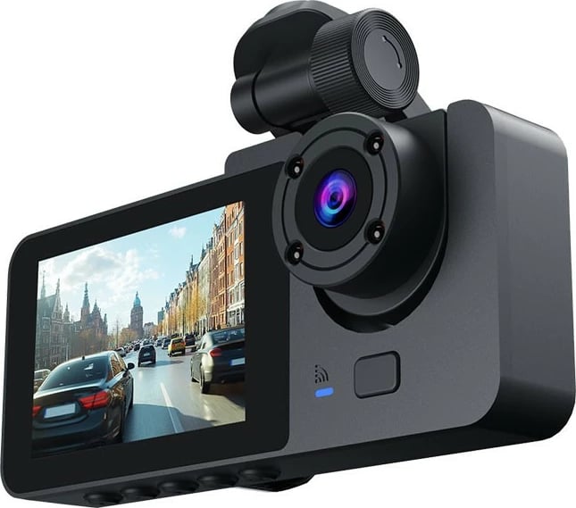 Kamerë makine Tracer HALO 360D me 2 kamera, Full HD 1080p, ekran 3.0'' IPS, kënd 120°, microSD, USB-C, e zezë