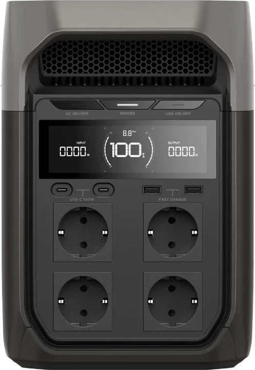 Stacion portativ energjie EcoFlow DELTA 3, 1024 Wh, 1800 W, argjend/gri Stacion portativ energjie EcoFlow DELTA 3, 1024 Wh, 1800 W, argjend/gri