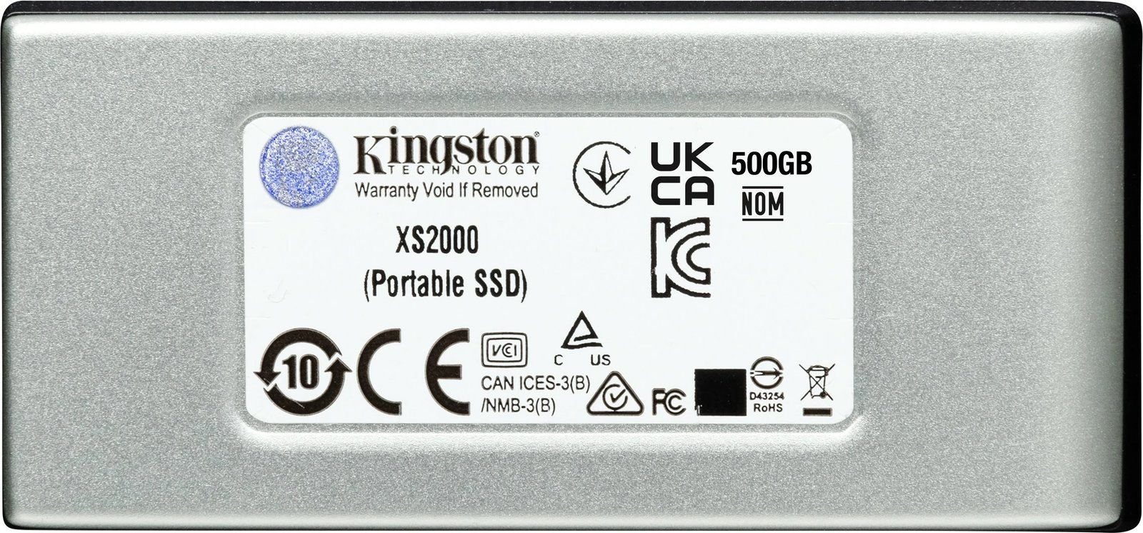 SSD portabël Kingston XS2000, 2 TB, USB Type-C, i zi, argjendtë