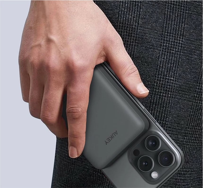 Power bank AUKEY PB-MS04 MagFusion Slim 10000mAh, MagSafe, 20W, Gri
