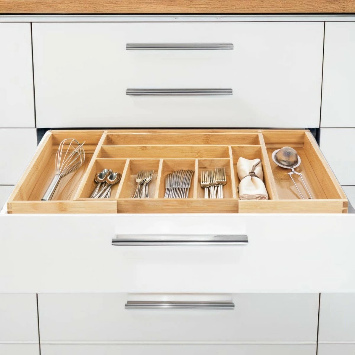 Organizues sirtari bambu GreenBlue GB379, i zgjerueshëm, 9 ndarje, ngjyrë druri