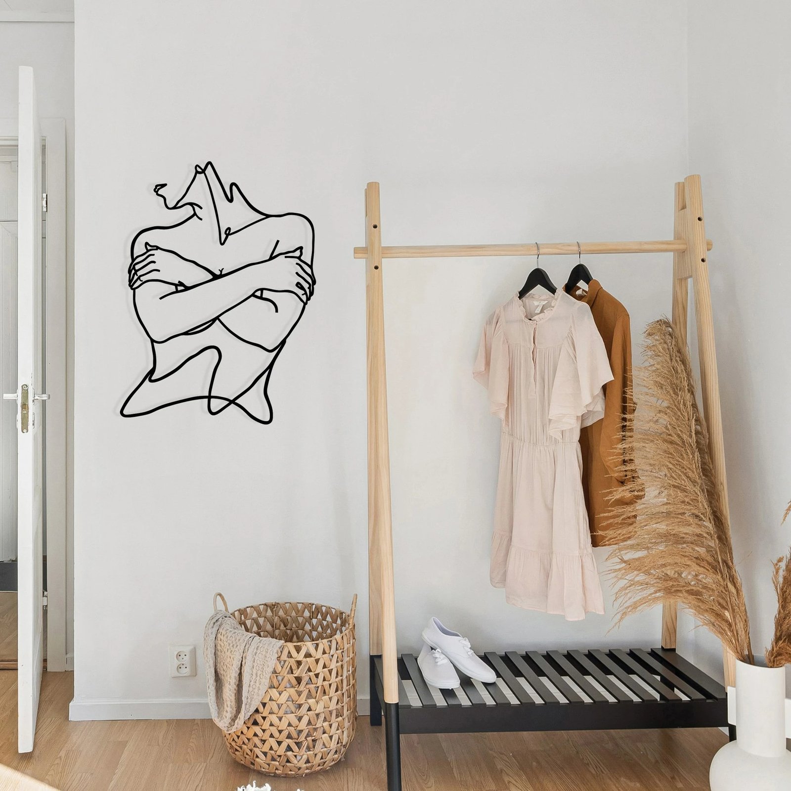 Aksesor dekorativ metalik për mur Wallity, Felicidad