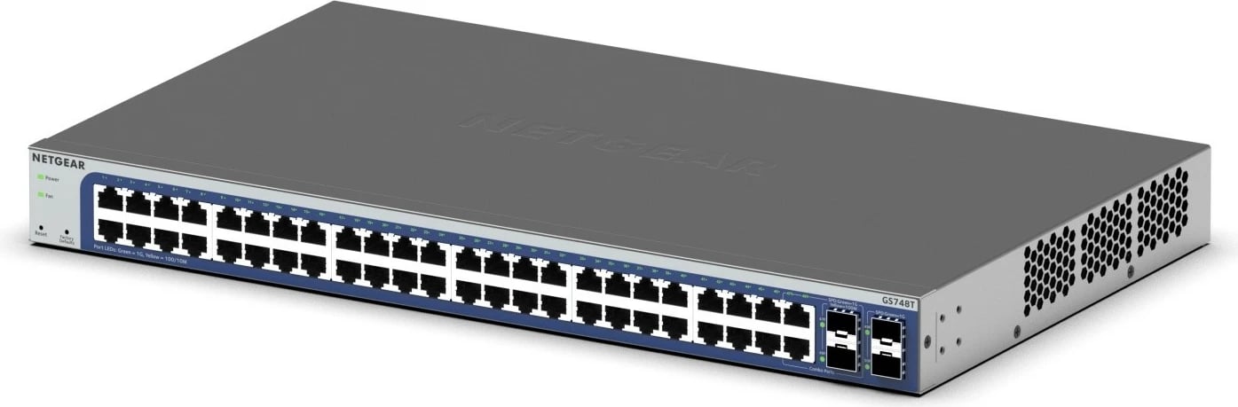 Switch i menaxhuar Netgear GS748T-600EUS, 48 porte Gigabit, 4 porte SFP, Rackmount