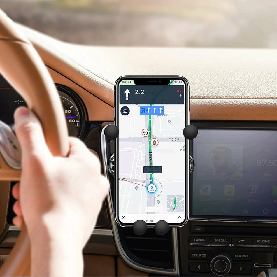 Mbajtës graviteti për celular Wozinsky WCH-05 për grilë ventilimi, zi