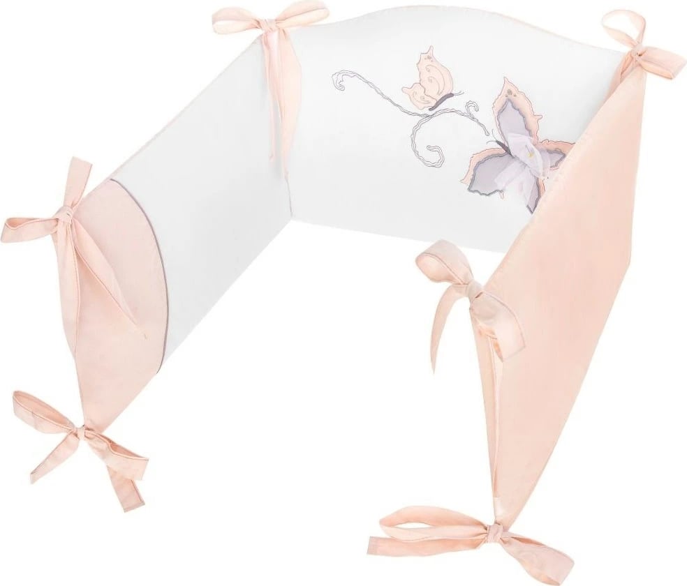 Set shtroje krevati për foshnje, Belisima Butterfly, 100x135 cm, pambuk 100%, me jorgan e jastëk, rozë, set 6 copë