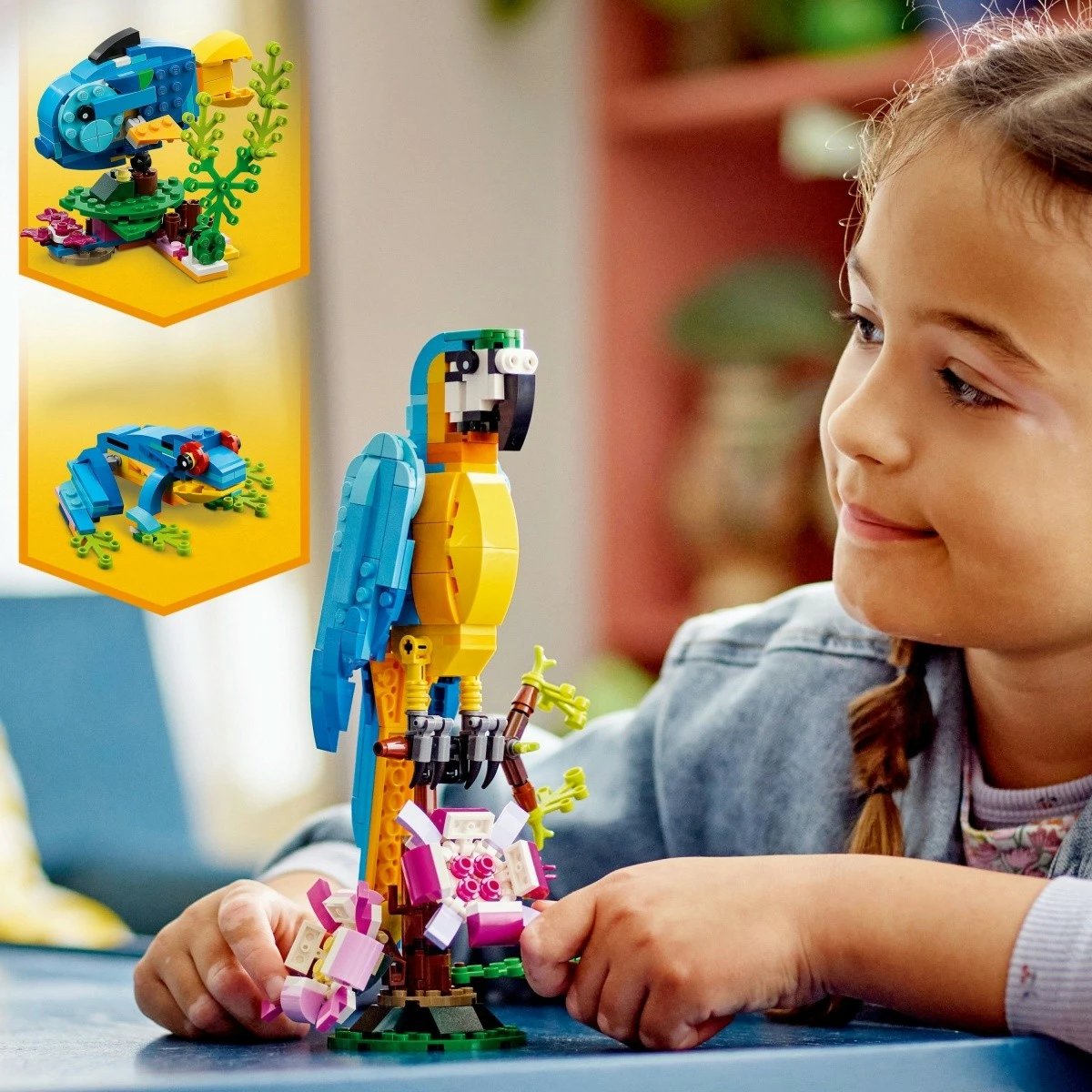 Set LEGO Creator 3-in-1, 31136 Exotic Parrot, 253 pjesë, shumëngjyrësh