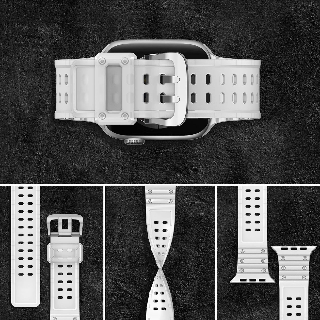 Rrip Apple Watch Hurtel Strap Triple Protection, për seri 1-9 & SE, 38/40/41mm, Transparent Rrip Apple Watch Hurtel Strap Triple Protection, për seri 1-9 & SE, 38/40/41mm, Transparent