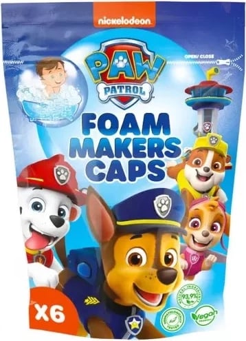 Tableta për banjë me shkumë Paw Patrol Foam Makers Caps për fëmijë, 6x16g