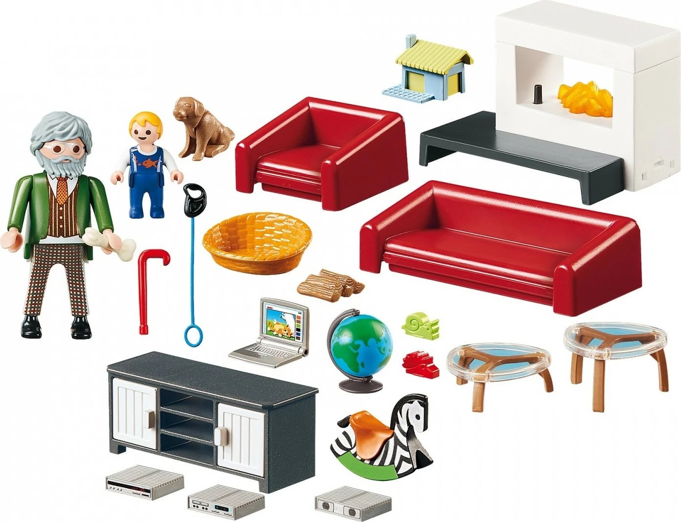 Set lodrash Playmobil Dollhouse 70207 Cozy Living Room, 36 pjesë