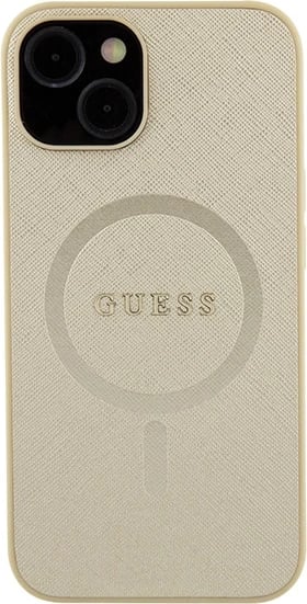 Mbështjellës Guess GUHMP15SPSAHMCB për iPhone 15 6.1", Saffiano MagSafe, ari Mbështjellës Guess GUHMP15SPSAHMCB për iPhone 15 6.1", Saffiano MagSafe, ari