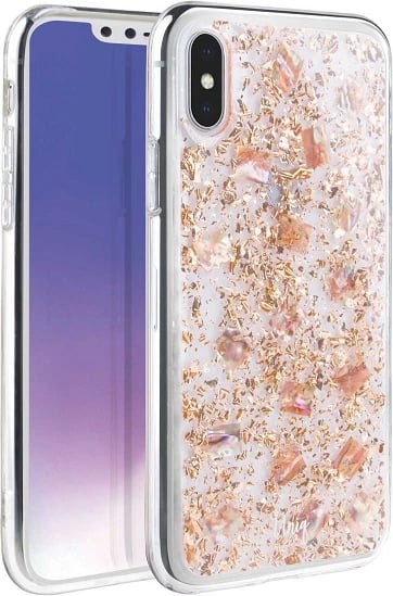 Mbështjellës UNIQ Lumence Clear për iPhone XS Max, rozë dhe ari