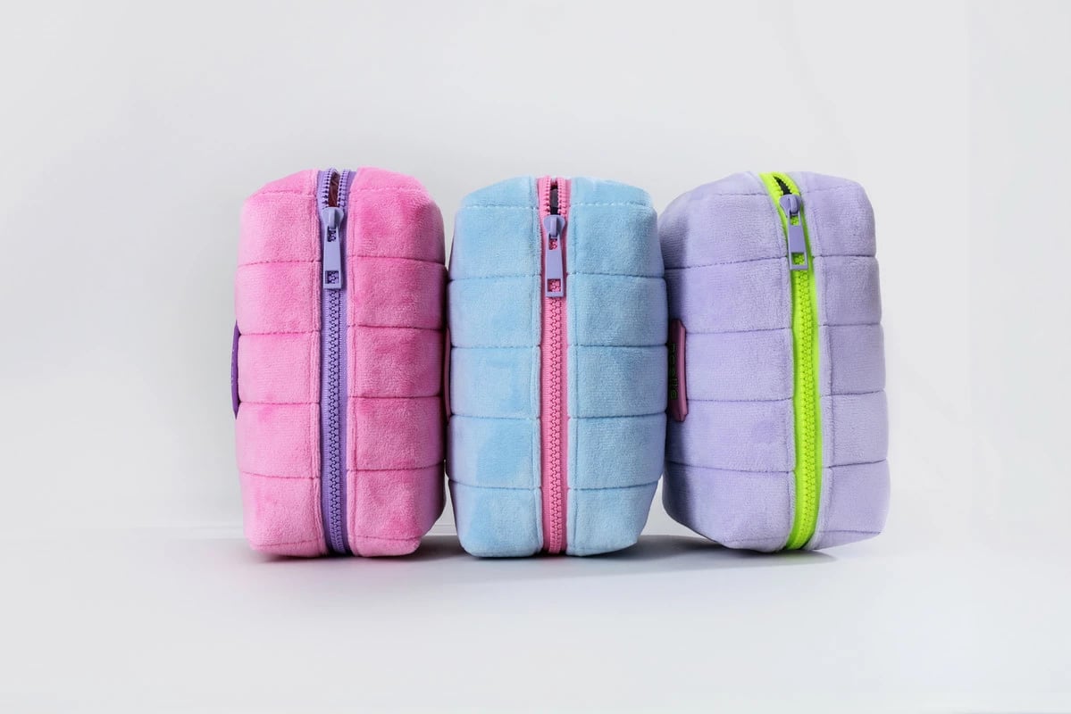 Noelle Cosmetic Bag Plush Pouch Pink