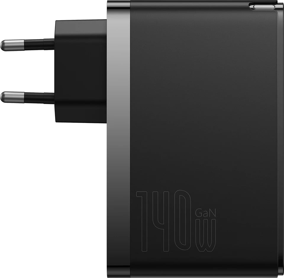 Karikues i shpejtë Baseus GaN5 Pro, 140W, 2x USB-C + USB-A, EU, i zi Karikues i shpejtë Baseus GaN5 Pro, 140W, 2x USB-C + USB-A, EU, i zi