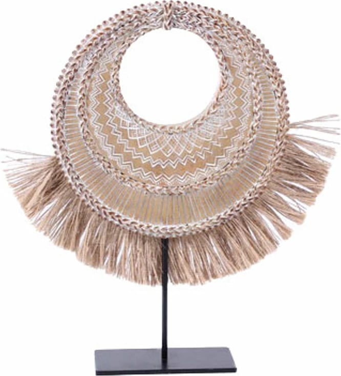 Dekor fan totem, natyrale, e bardhë, e zezë, 26x7x30cm Dekor fan totem, natyrale, e bardhë, e zezë, 26x7x30cm