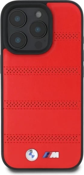 Mbështjellës BMW M Perforated And Stitched Line MagSafe për iPhone 16 Pro Max, Kuq