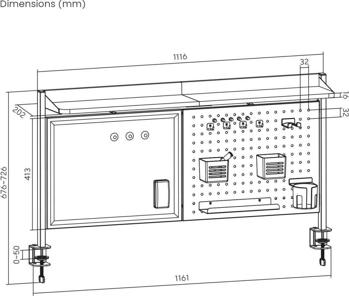 Ndarës tavoline Ergo Office ER-301W me tabelë magnetike dhe perforuar, i bardhë Ndarës tavoline Ergo Office ER-301W me tabelë magnetike dhe perforuar, i bardhë