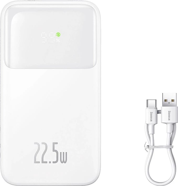 Powerbank Baseus Comet 10000mAh, 22.5W, e bardhë