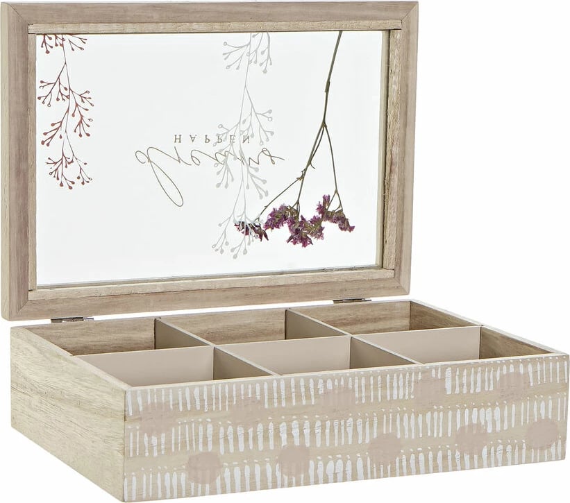 Kuti për infuzione DKD Home Decor Crystal MDF, natyrale