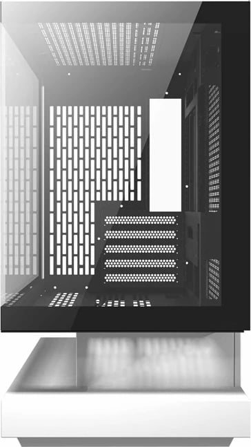 Kasë Darkflash F1 midi tower, M-ATX/ITX, x3 HDD + x3 SSD, panel xham i temperuar, USB-A 3.0 x2/USB-C, e bardhë, set me 6 ventilatorë ARGB