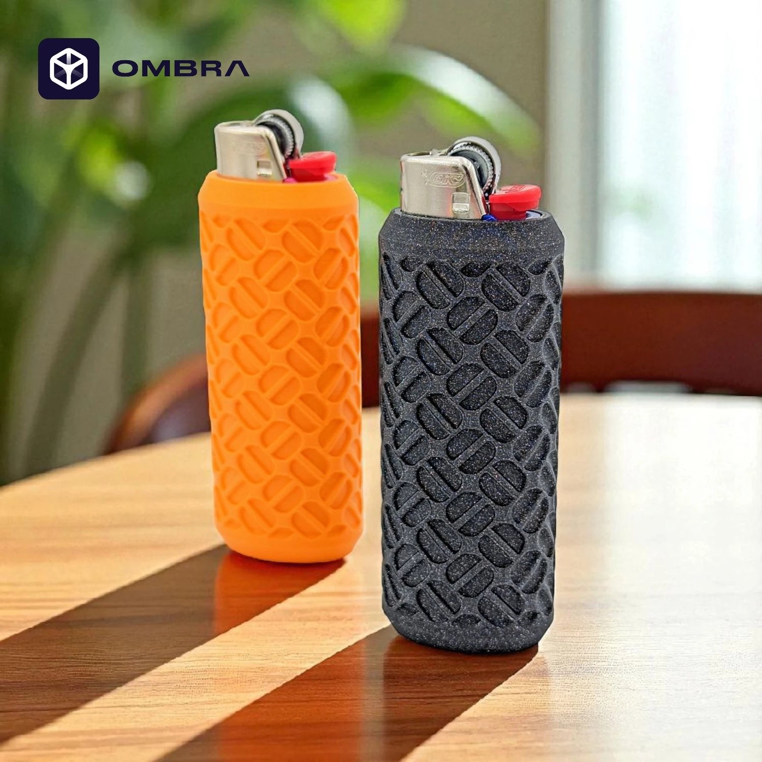 Mbajtëse për çakmak BIC, dizajni kafe "Coffee Bic Case", e portokalltë