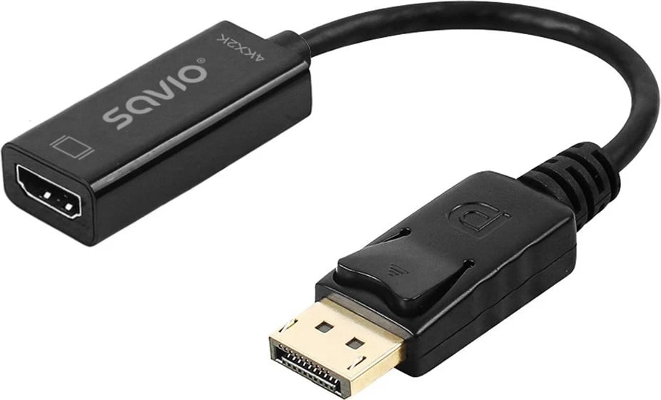 Adapter Savio DisplayPort (M) v1.2 - HDMI A (F) v1.4, 4K, AK-62 Adapter Savio DisplayPort (M) v1.2 - HDMI A (F) v1.4, 4K, AK-62