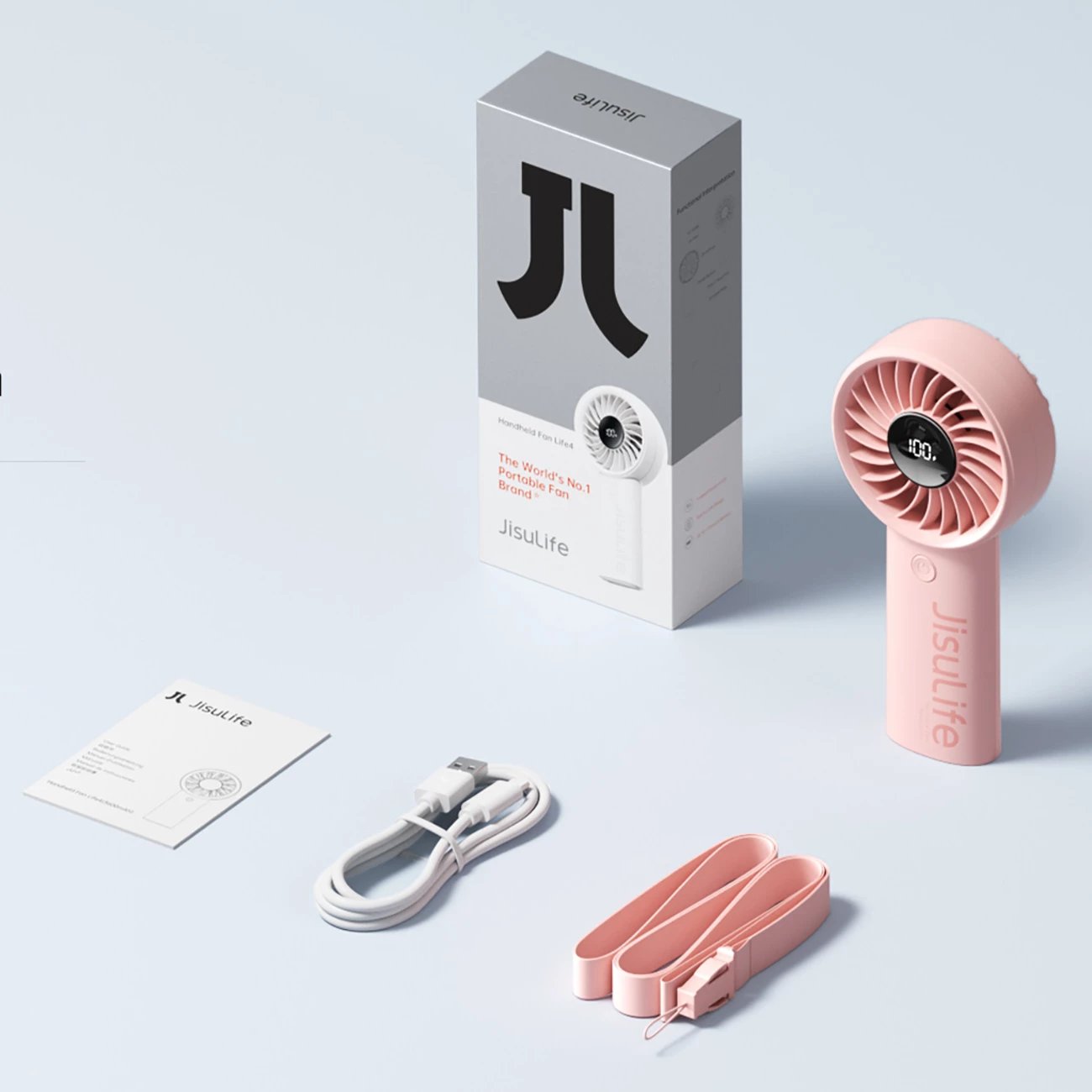 Ventilator dore Jisulife Handheld Fan Life4, 3600mAh, USB-C, Rozë