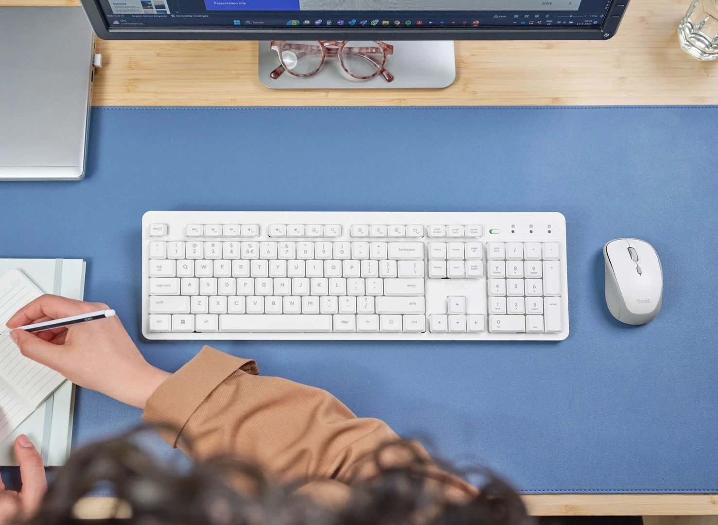 Set tastierë me maus Trust Ody II, Wireless, QWERTY US, Bardhë