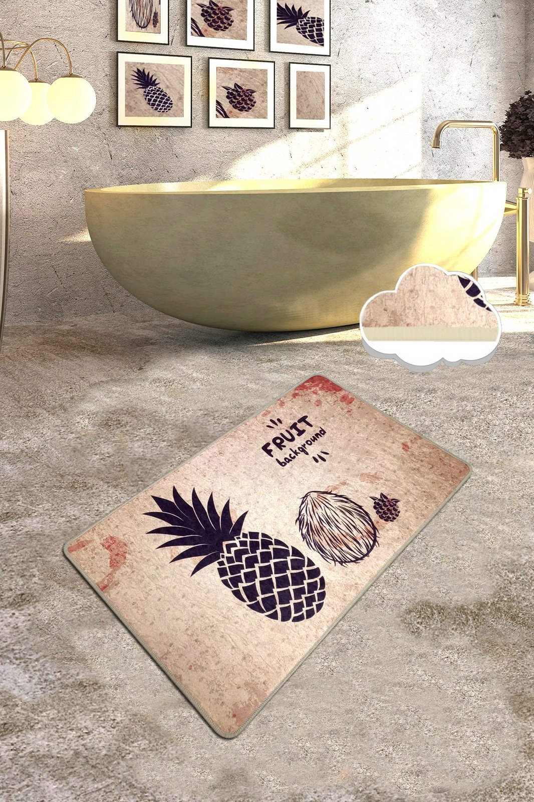 Tapet për banjo Mijölnir, Ecuador, shumëngjyrësh, 80x100cm