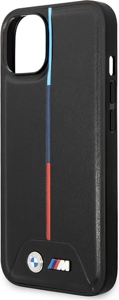 Mbështjellës BMW Quilted Tricolor BMW000811-0 hardcase për iPhone 15/14/13 (6.1 inç), TPU/PC lëkurë eko, i zi