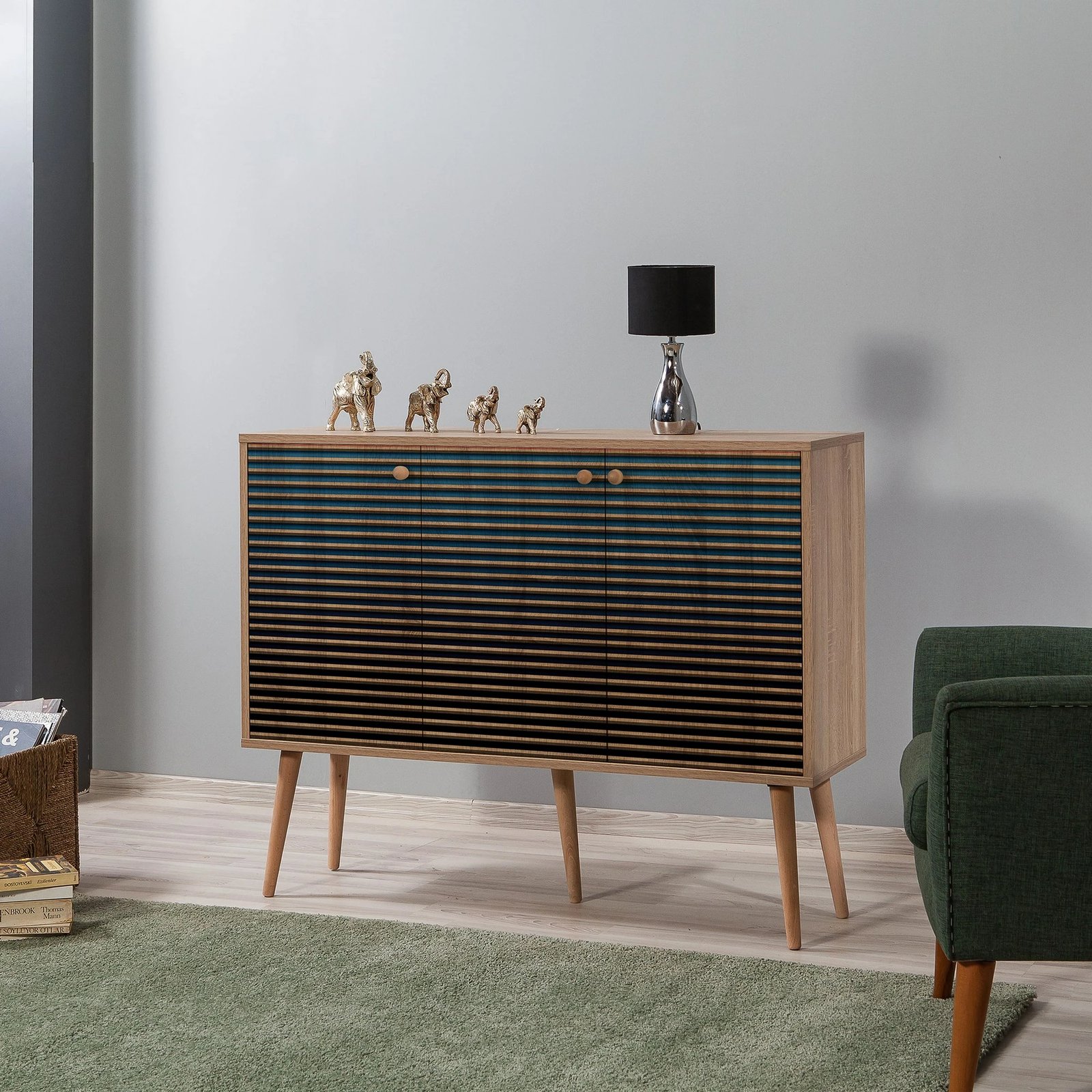 Konsol Hanah Home, Mega-222, ngjyrë lisi Sonoma