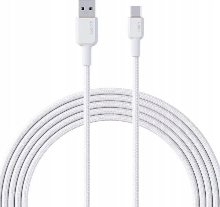 Kabllo AUKEY CB-NAC1, USB-A në USB-C, 1m, 60W, E bardhë