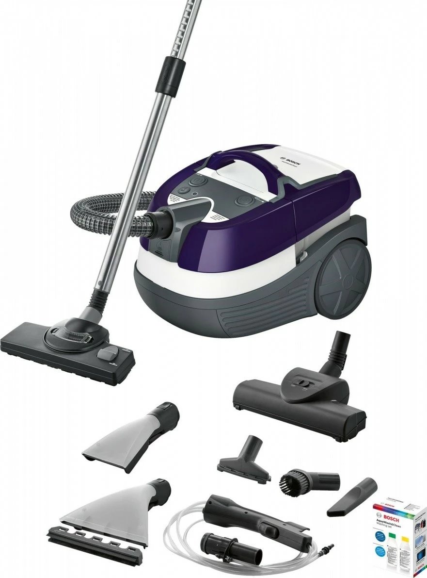 Fshesë me ujë Bosch Aqua Wash&Clean BWD41740, 1700 W, 5L, Gri/Vjollcë