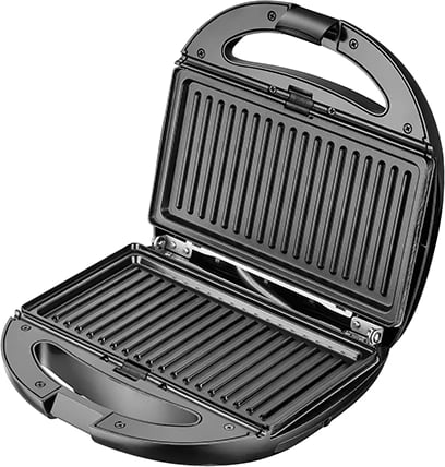 pajisje pjekjeje multifunksionale, Adler AD 3040, 5‑në‑1, 800–1200W, pllaka çelik inox të ndërrueshme, ngjyrë e zezë