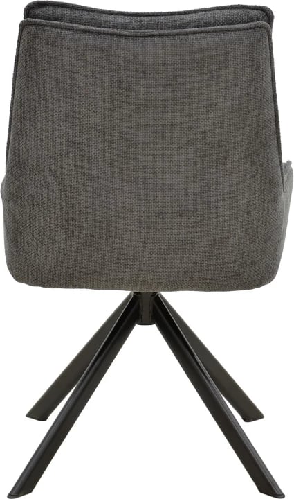 Karrige me mbështetëse Konelian, material tekstili ngjyrë gri e errët, këmbë metalike të zeza, 54x63x88cm (set prej 2 copash)