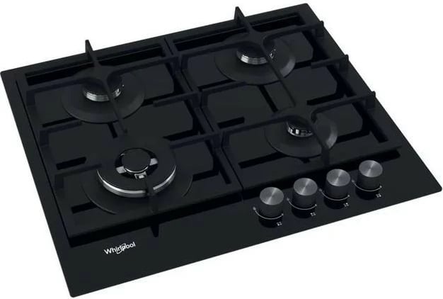 Pjatë gatimi me gaz prej xhami Whirlpool AKT6465/NB1, 4 zona, e zezë