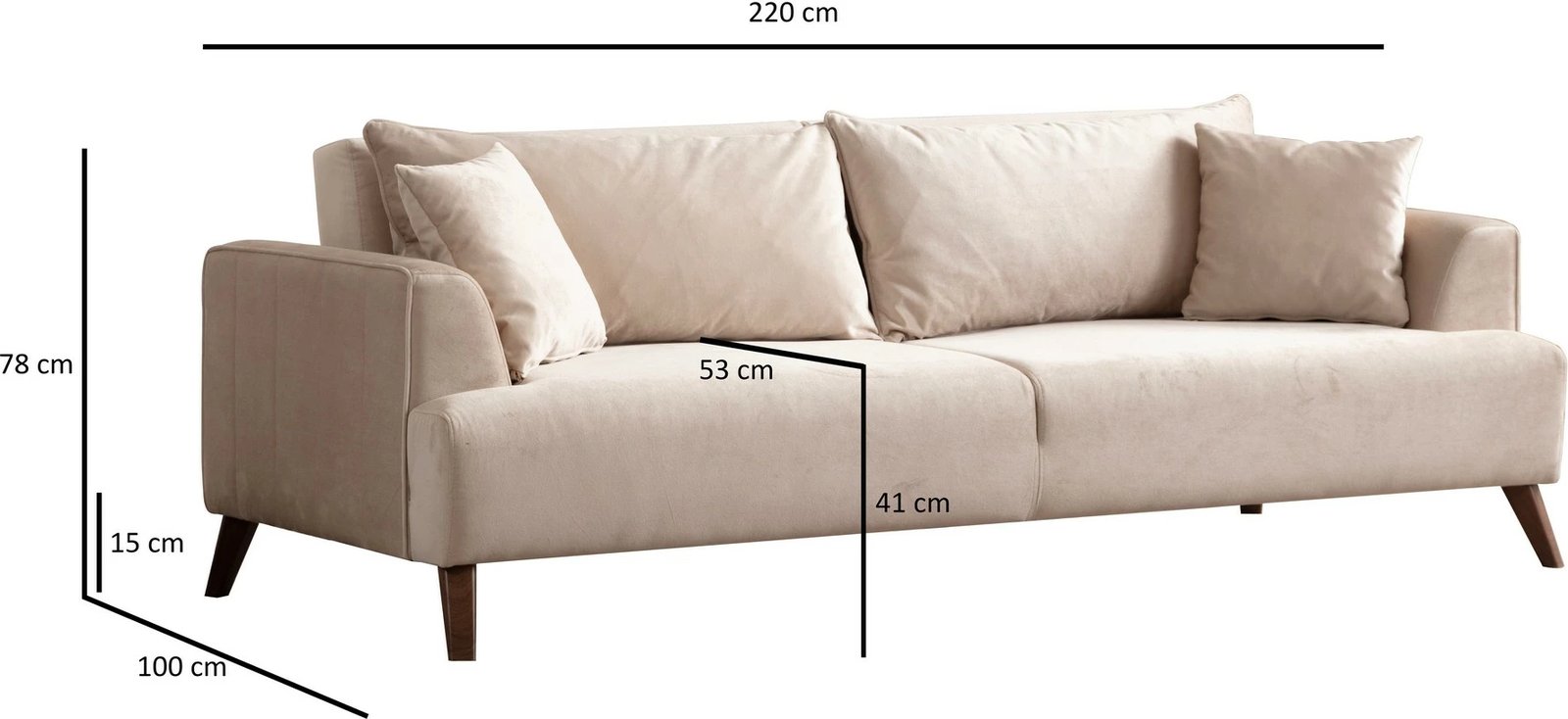 Divan treshe Buhara, ngjyrë ecru