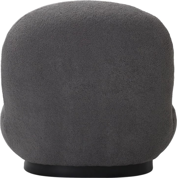 Fotel Rosalie, material teddy gri i errët, bazë e zezë, 85x82x77cm