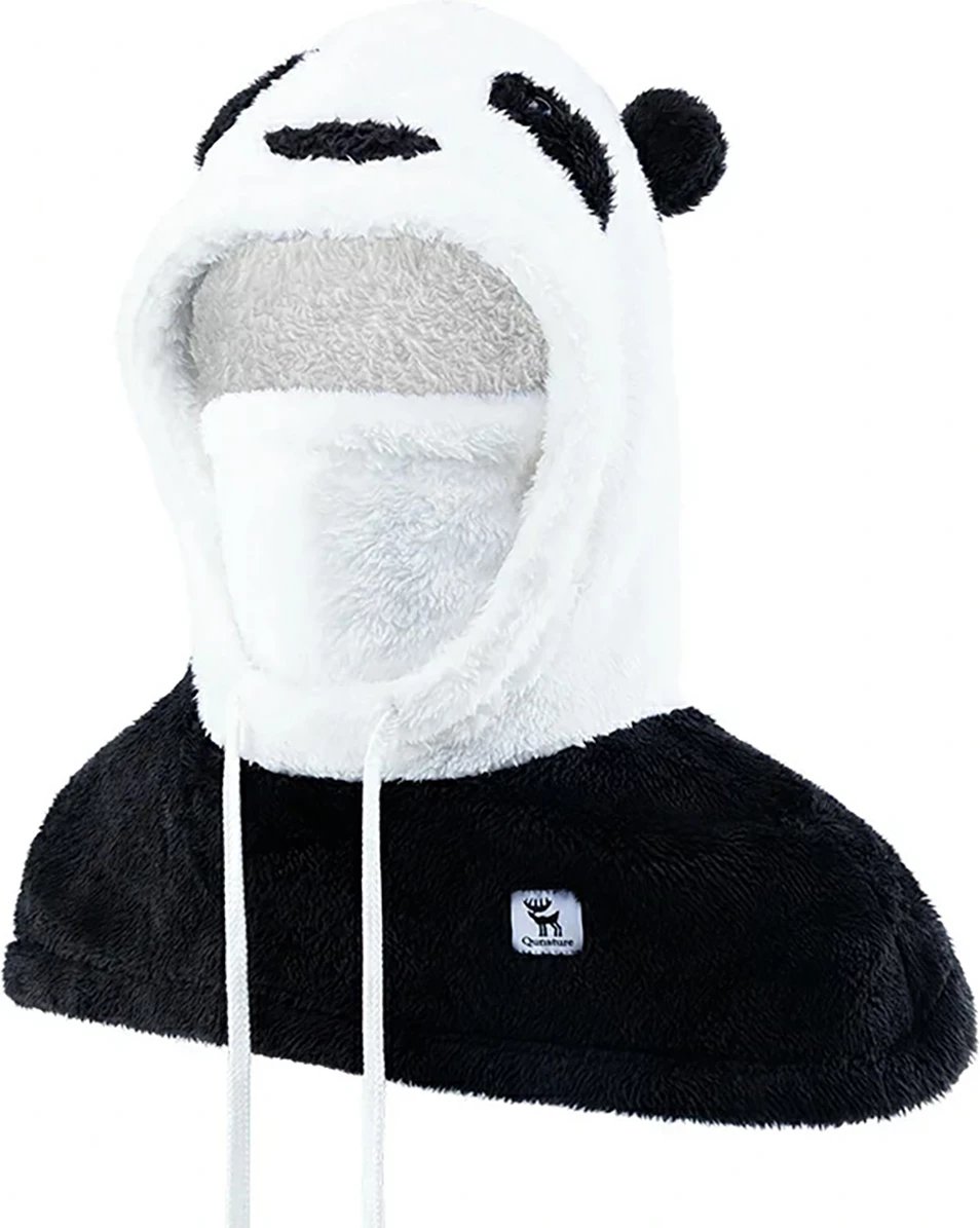 Balaklavë ski Qunature Panda, për fëmijë/të rritur, M, e zezë/e bardhë